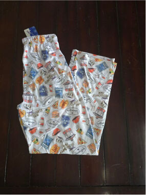 Womens NWT Limited Edition Gilmore Girls White Orange Soft Pajama Lounge Pants S